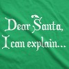 Dear Santa I Can Explain T Shirt Funny Christmas Holiday Stocking Stuffer Xmas - Crazy Dog Men's T Shirt - 2 of 4