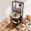 LAOTIES 55" Hidden Cat Litter Box Enclosure with Storage Shelves And Hanging Rods - 3 of 4