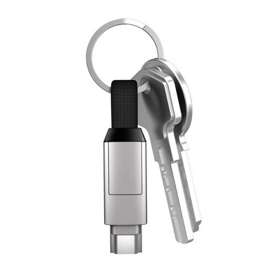 inCharge 6 - The Six-in-One Swiss Army Knife of Cables, Portable Keyring USB/USB-C/Micro USB/Lightning Cable for All of Your Devices (Moon White)