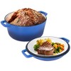 Dexmalle 2-in-1 Blue Cast Iron Dutch Oven Pot with Lid,Safe up to 500° F - 2 of 4