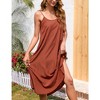 Women's Summer Round Neck Sleeveless Maxi Dresses Adjustable Spaghetti Strap Casual Loose Beach Long Dress with Lined - 4 of 4