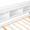 CAVINAS Full Size Bed Modern Pine Bed Frame with 2 Storage Drawers and L-Shaped Bookcases for Bedroom - 3 of 4