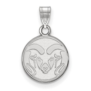 Black Bow Jewelry 14k White Gold Colorado State Rams NCAA Small Pendant - 1 of 3