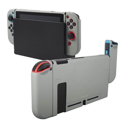 Insten Dockable Case For Nintendo Switch Console and Joycon Controllers, Detachable 3-in-1 Protective Soft TPU Cover, Gray