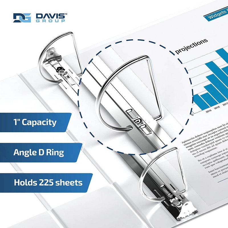 Davis Group 6pk 1&#34; Premium Economy Round Ring Binders White, 3 of 9