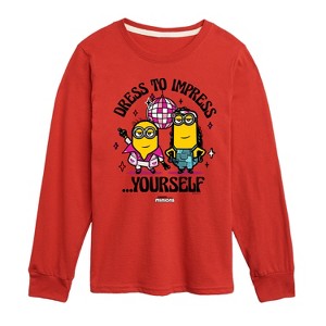 Boys' - Despicable Me Minions - Dress To Impress Yourself Long Sleeve Graphic T-Shirt - 1 of 4