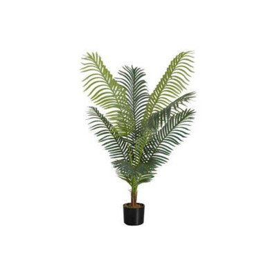 Maggift Artificial Plant Palm Tree Indoor Faux Fake Floor Greenery Potted Real Touch Decorative Green Leaves Black Pot, Green, 29.5"*31.5"*47.25"