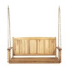 VisioGear Patio Swings, Front Porch Swing with Armrests, Outdoor Wood Bench Swing for Garden Yard, Brown, 48.25"*24"*22.25" - 2 of 4