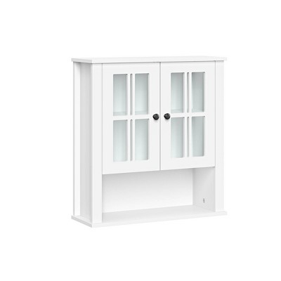 Costway Wall-mounted Cabinet Bathroom Storage 2-tier Shelf Multipurpose  Organizer White : Target