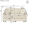 Modern Corduroy Sofa Chair Set with Storage Ottoman - 22.5" Deep Seat Couch with Cup Holders & Phone Pockets, Solid Wood Frame for Living Room - 4 of 4