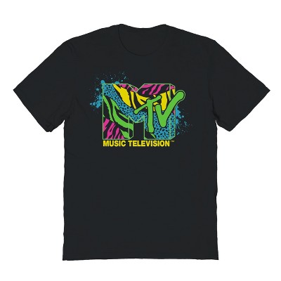 MTV Men's Neon Animal Short Sleeve Graphic Cotton T-Shirt