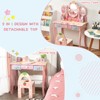 Infans Kids Vanity Princess Makeup Dressing Table Chair Set w/ Tri-fold Mirror Pink - 4 of 4