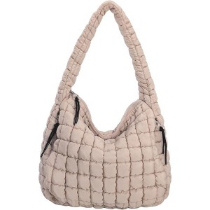Puffer Tote Bag for Women Large Quilted Carryall Bag Soft Puffy Crossbody Lightweight Shoulder Handbags - 1 of 4