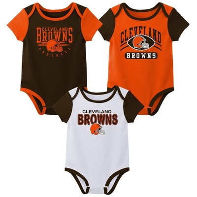 NFL Cleveland Browns Infant Boys' 3pk White Bodysuit - 12M
