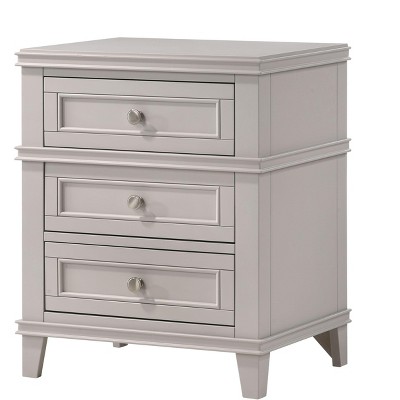 NicBex 3 Drawer Nightstand with USB Charging Port Bedside Table with Metal Handle End Table for Bedroom, Living Room
