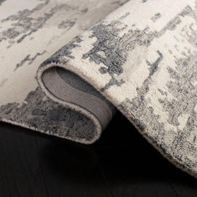 Charcoal & Ivory Abstract Hand-Tufted Wool Area Rug, 10' x 14'