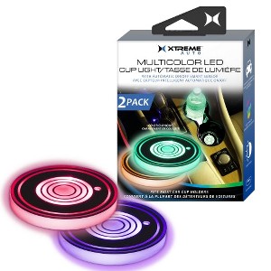 Xtreme Multi-Color LED Cup Holder Light, 2-Pack, Color-Changing, Universal Car Compatibility, Automatic Night Switch, Smart Sensor - 1 of 4
