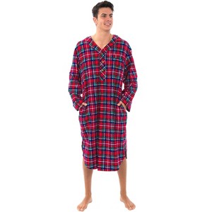 Alexander Del Rossa Men's Lightweight Flannel Sleep Shirt, Long Nightshirt Pajamas - 1 of 4