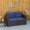 Resenkos 2 Pieces Patio Wicker Corner Sofa Set, Outdoor Sectional Furniture, - 3 of 4