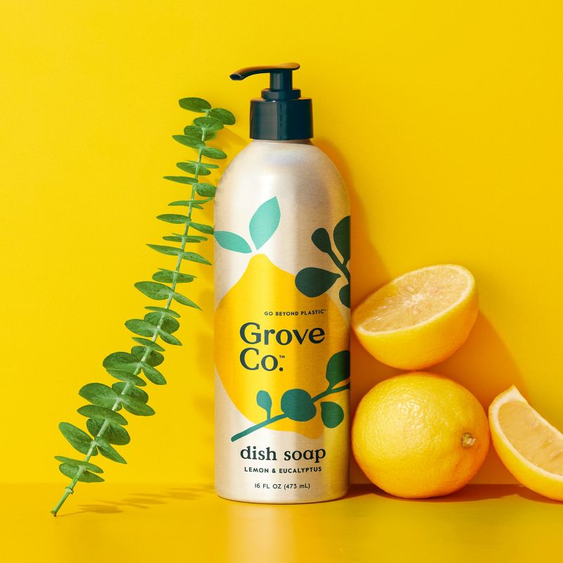 Grove Co. Lemon &#38; Eucalyptus Dish Soap - 16 fl oz, 4 of 7