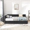 Full Size Storage Upholstered Tufted Bed Frame, Sofa Bed Frame with Comfortable Backrest and Armrests - 3 of 4