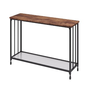 41.3 Inch Narrow Console Table - Industrial Entryway Desk with Storage, 2 Tier Thin Sofa Table for Living Room - 1 of 4