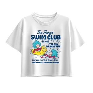 Girls' - Dr. Seuss - The Things Swim Club Short Sleeve Boxy Graphic T-Shirt - 1 of 3