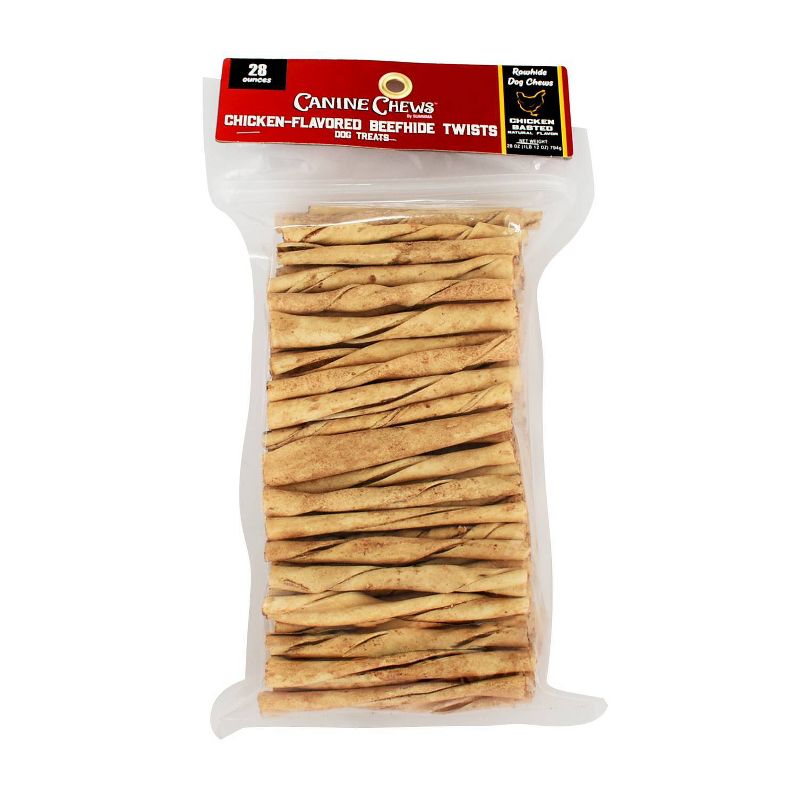 Canine Chews Chicken and Beef Twist Rawhide Dog Treats - 28oz, 1 of 6