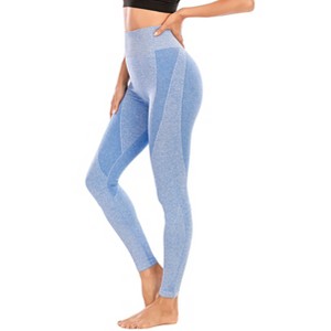 DOMETOUR 4 inches Contrast High Rise Shaping Waistband Yoga Pant With Tummy Control - 1 of 4