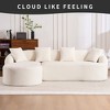 TIRAMISUBEST Compression Sofa with Chaise Longue & 3-Seater,Wood Grain Chenille Fabric, Full Sponge Cushions for Living Room & Apartment - 2 of 4