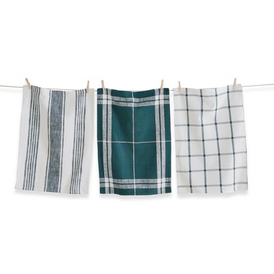 Yarn Dyed Flour Sack Kitchen Towels - Set of 4 - Teal