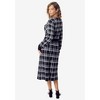 Roaman's Women's Plus Size Tartan Fit-And-Flare Sweater Dress - 3 of 4