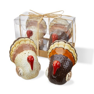 TAG Turkey S&P Salt and Pepper Shakers Multicolor Ceramic Hand Wash Only 3.75 in H for Thanksgiving Table Decor