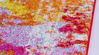Abstract Multicolor Synthetic Mid-Century Modern Area Rug
