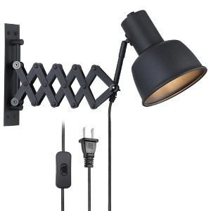 1-Light Black Plug in Swing Arm Wall Lamp - 1 of 4