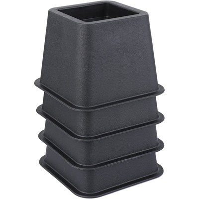 Heavy Duty Black Adjustable Bed and Furniture Risers Set