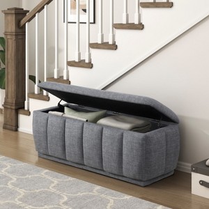 CAVINAS Modern Lift-Open Top Ottoman Bench with Internal Storage,Upholstered Storage Bench for Living Room - 1 of 4