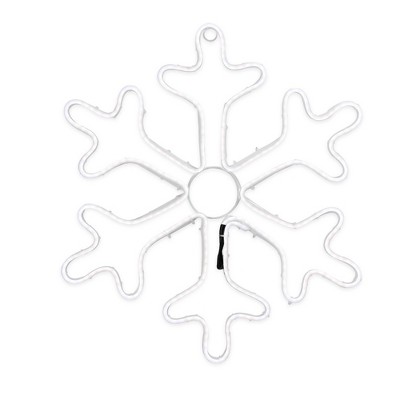 Northlight 18" Neon Style LED Lighted White Snowflake Christmas Window Silhouette Decoration