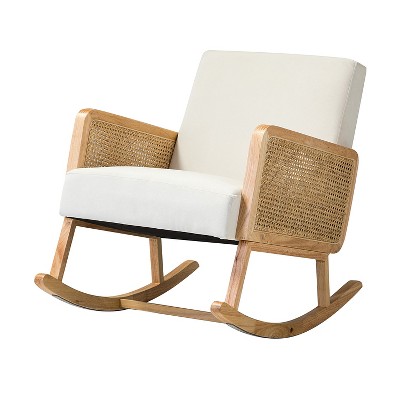 Adena Rocking Accent Chair With Rattan Arms Karat Home Beige Target   GUEST 40c5da9b 46ef 4b6a B0e2 7955ea0f2cc5