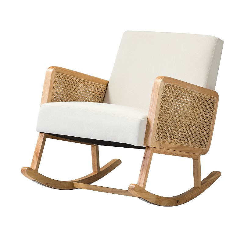 Adena Rocking Accent Chair with Rattan Arms | Karat Home, 2 of 11