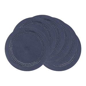REGALWOVEN Farmhouse Round Placemats Set of 6 Woven Placemats for Dining Table Decor - 1 of 4