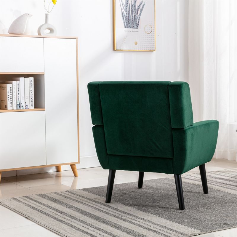Modern Soft Velvet/Linen Upholstered Accent Chair with Armrests - ModernLuxe, 3 of 11