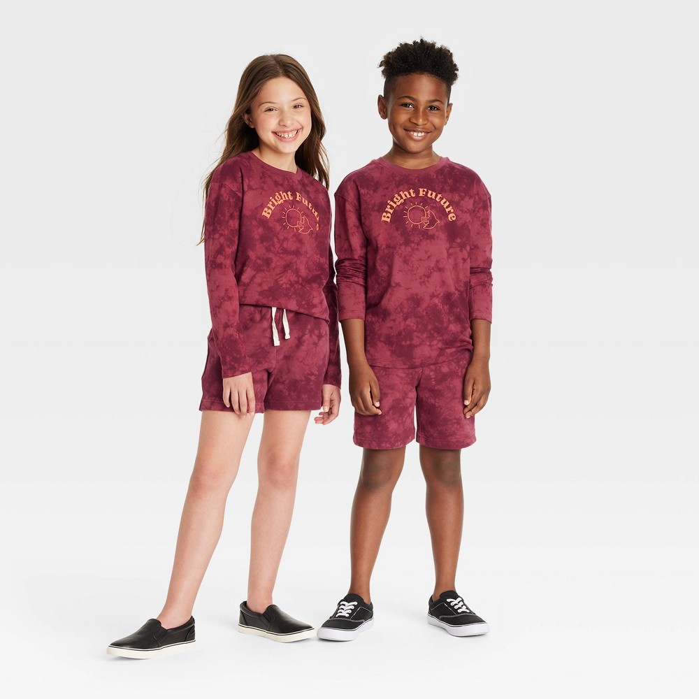Kids' Long Sleeve T-Shirt - Cat & Jack Burgundy Medium, Red