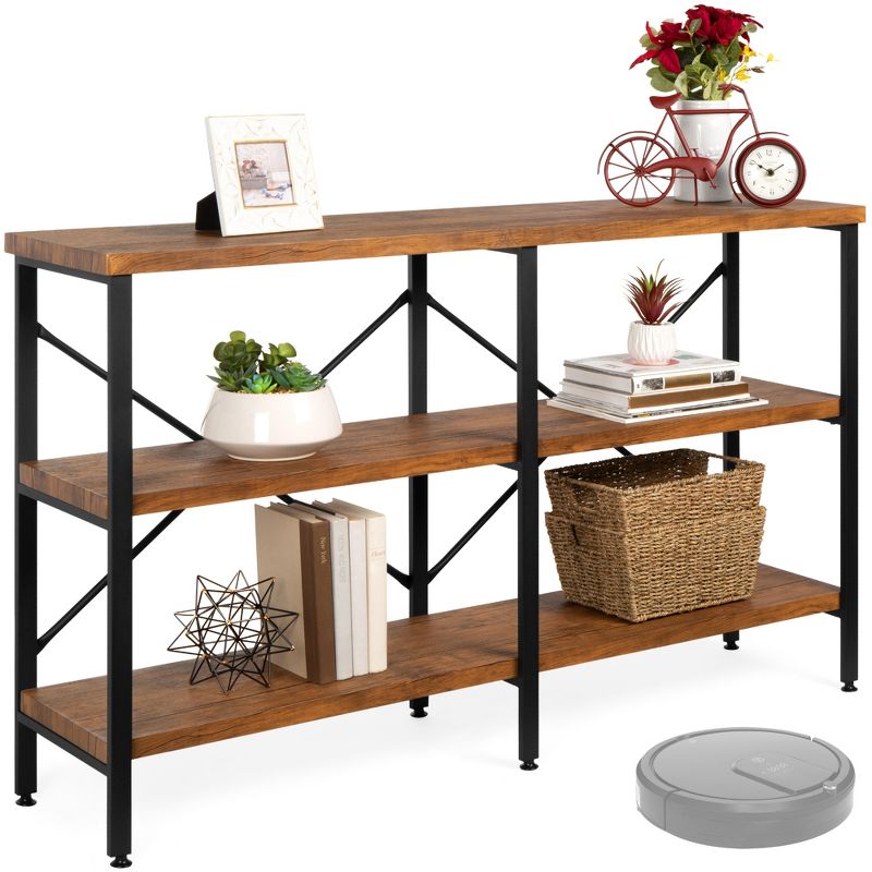 Best Choice Products 55in Rustic 3-Tier Console Table for Living Room, Entry w/ Non-Scratch Feet, 1 of 13