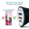 Naztech Power T3 Xtreme 55W 3-Port USB-C PD + Dual USB Fast Car Charger with PPS | Black - 3 of 4