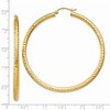 Black Bow Jewelry 3mm x 55mm, 14k Yellow Gold, Diamond-cut Round Hoop Earrings - 4 of 4
