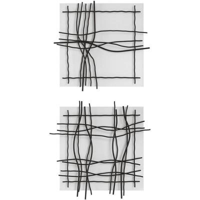Uttermost Genesis 22" Square Black Iron 2-Piece Wall Decor Set