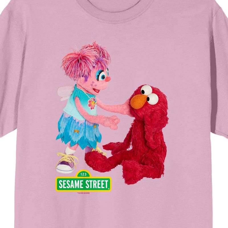 Sesame Street Abby & Elmo Crew Neck Short Sleeve Cradle Pink Men's T-shirt, 2 of 3