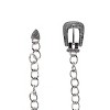 CTM Women's Rhinestone Paved Metal Buckle Chain Belt - 3 of 3