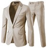 Cloudstyle Men's 2-Piece Suits Slim Fit 1 Button Dress Suit Jacket Blazer & Pants Set - 4 of 4